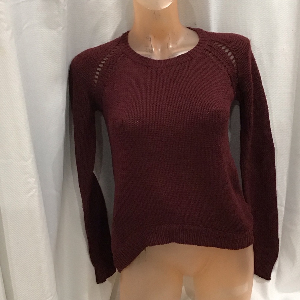 Etro Deep Burgundy Crew Neck Sweater high low